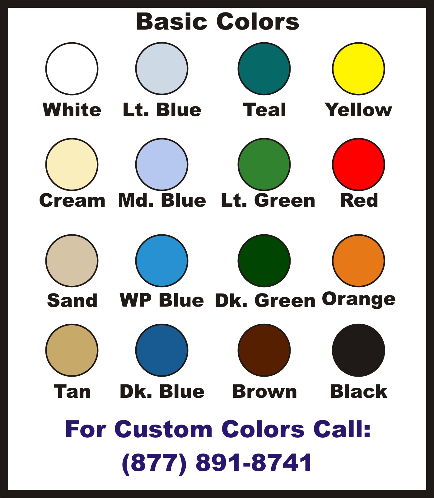 spray-lining color chart