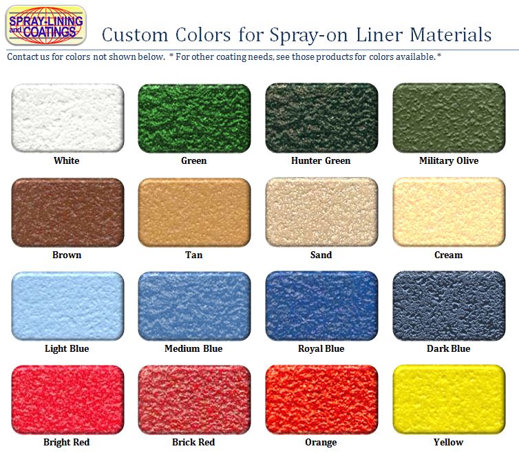 Custom Coat Bed Liner Color Chart